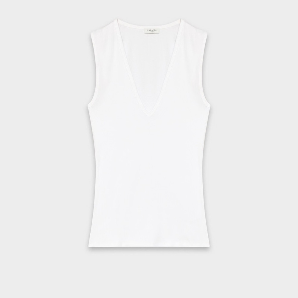 Aritzia Angeles Tank Women’s White V-Neck Sleeveless Top